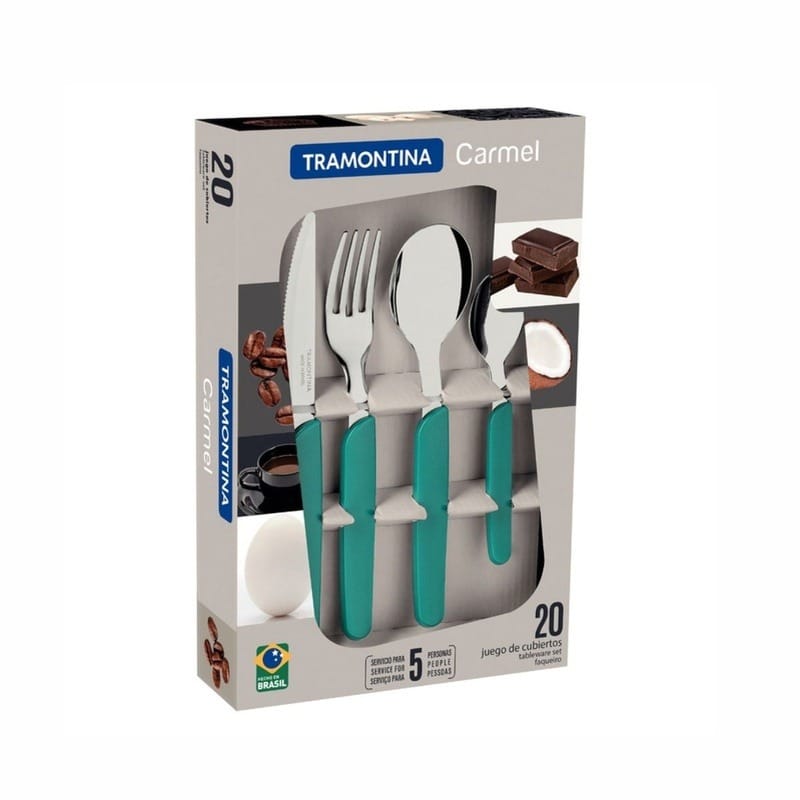 JUEGO TRAMONTINA 23499 CARMEL 20PZ - TURQUESA