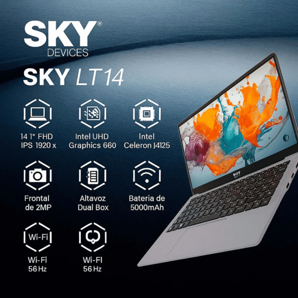 NOTEBOOK SKY LT14 RAM 128GB CELERON - Imagen 2