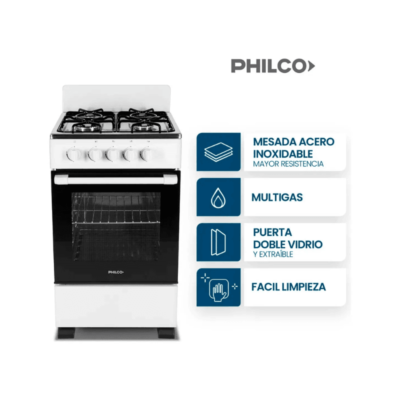 COCINA PHILCO PHCN50B 50 CM ESSENTIAL BLANCA - Imagen 3