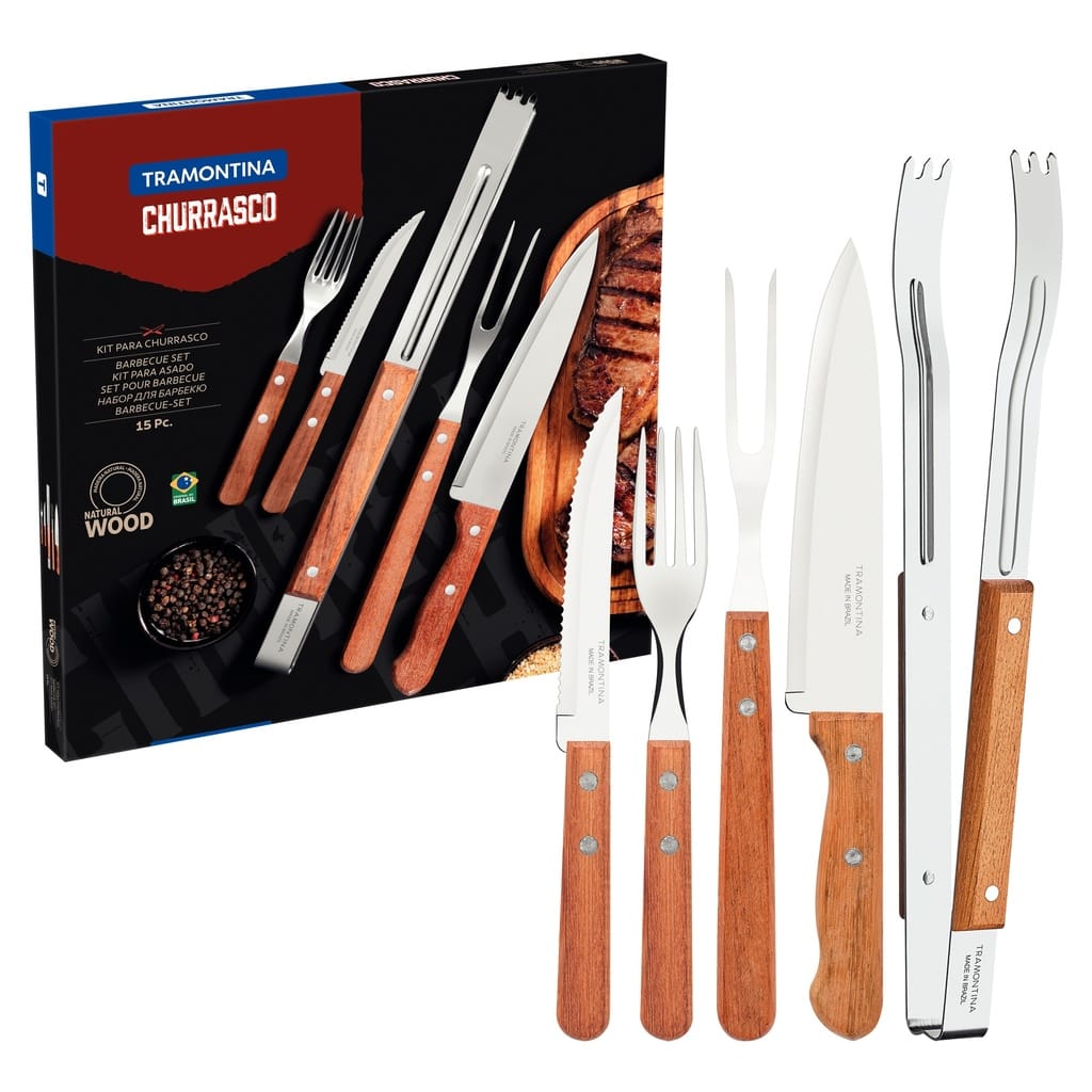 KIT P/ASADO TRAMONTINA CHURRASCO 15 PZS - Imagen 2
