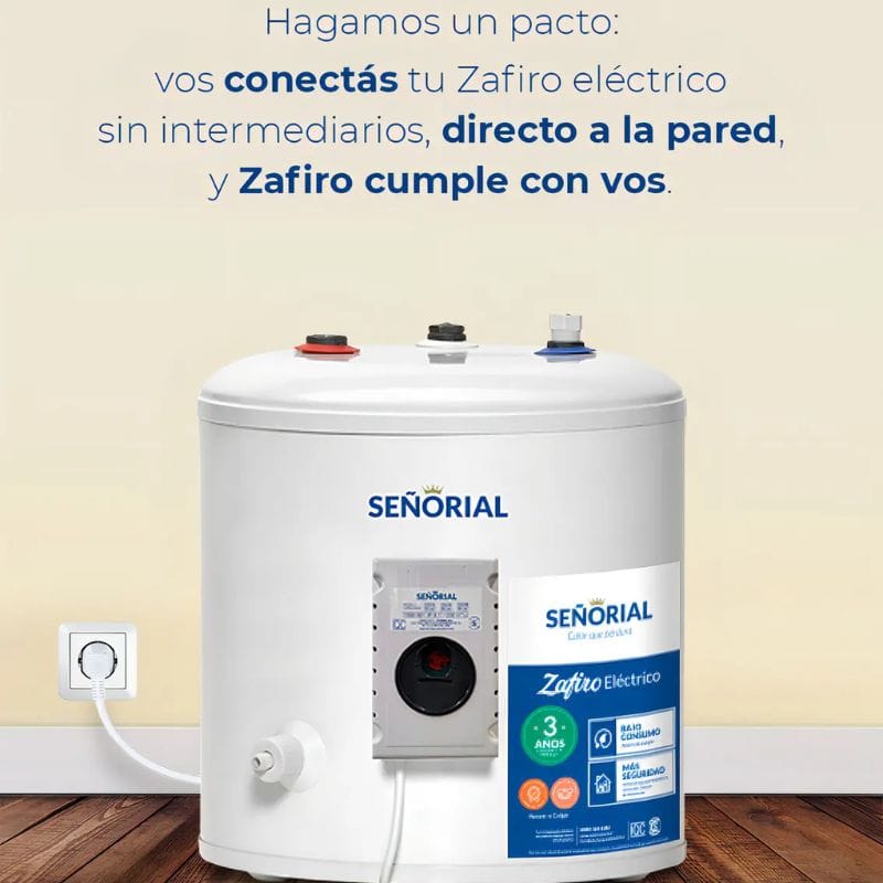 TERMOTANQUE SEÑORIAL ZAFIRO 40 LTS ELECTRI0CO CON/SUP - Imagen 2