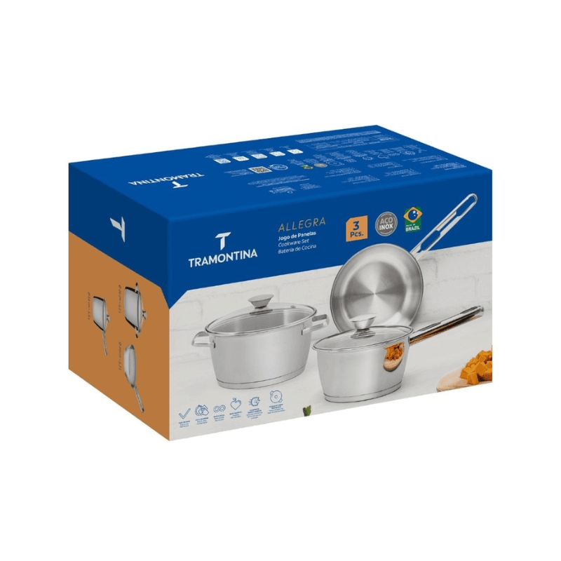BATERIA DE COCINA TRAMONTINA 65660/694 ALLEGRA 3 PZS - Imagen 2