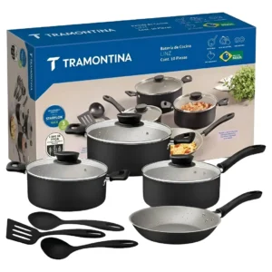 BATERIA DE COCINA TRAMONTINA LINZ 9PZS NEGRO