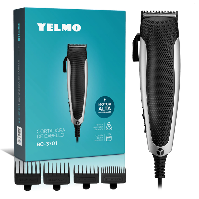 CORTADORA DE PELO YELMO BC-3701 GRIS 5PZS